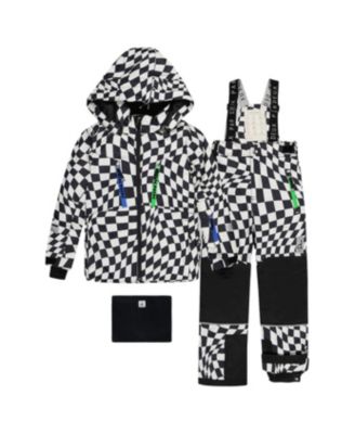 Deux par Deux Little and Big Boy 6-16 Two Piece Teknik Snowsuit Checkered Print