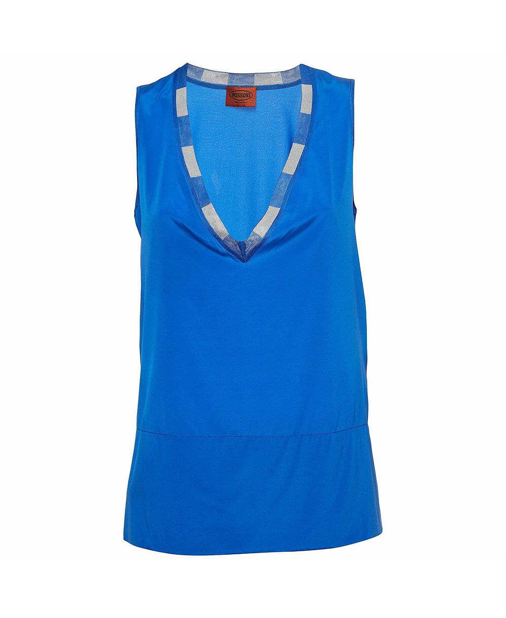 Женский шелковый топ Missoni V-Neck Sleeveless Pre-Owned