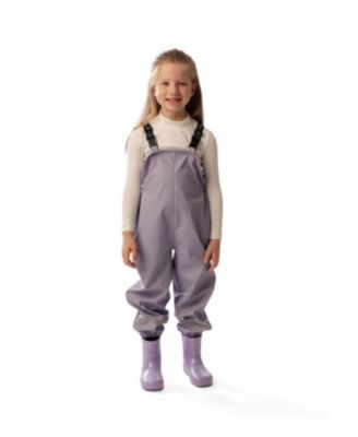 Deux par Deux Little and Big Girl 6-14 Rain Overalls