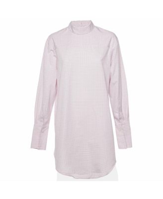 Pre-Owned Dries Van Noten Женская хлопковая рубашка с воротником-стойкой в клетку Corso