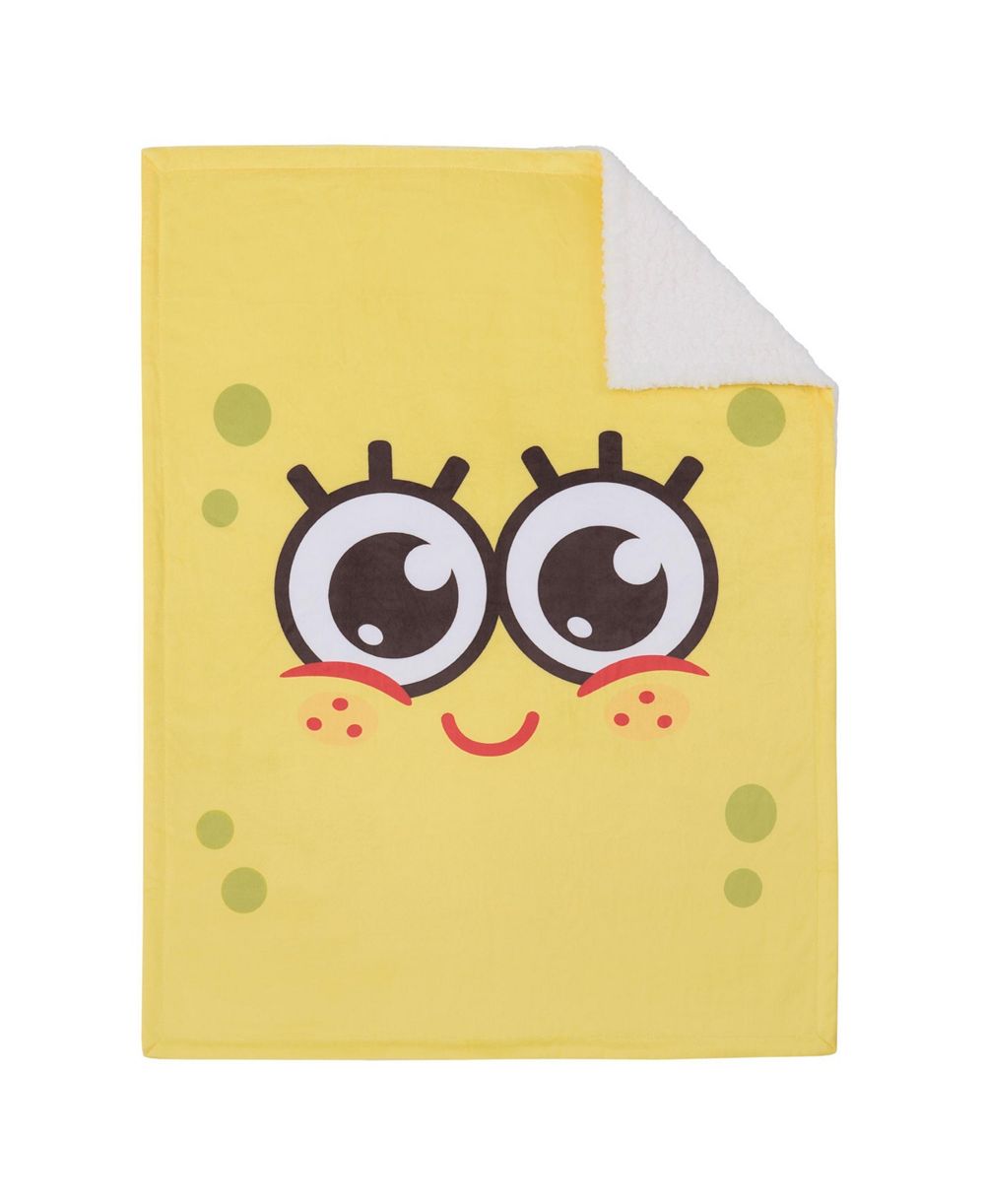 Детское мягкое одеяло NoJo SpongeBob SquarePants из шерсти Sherpa
