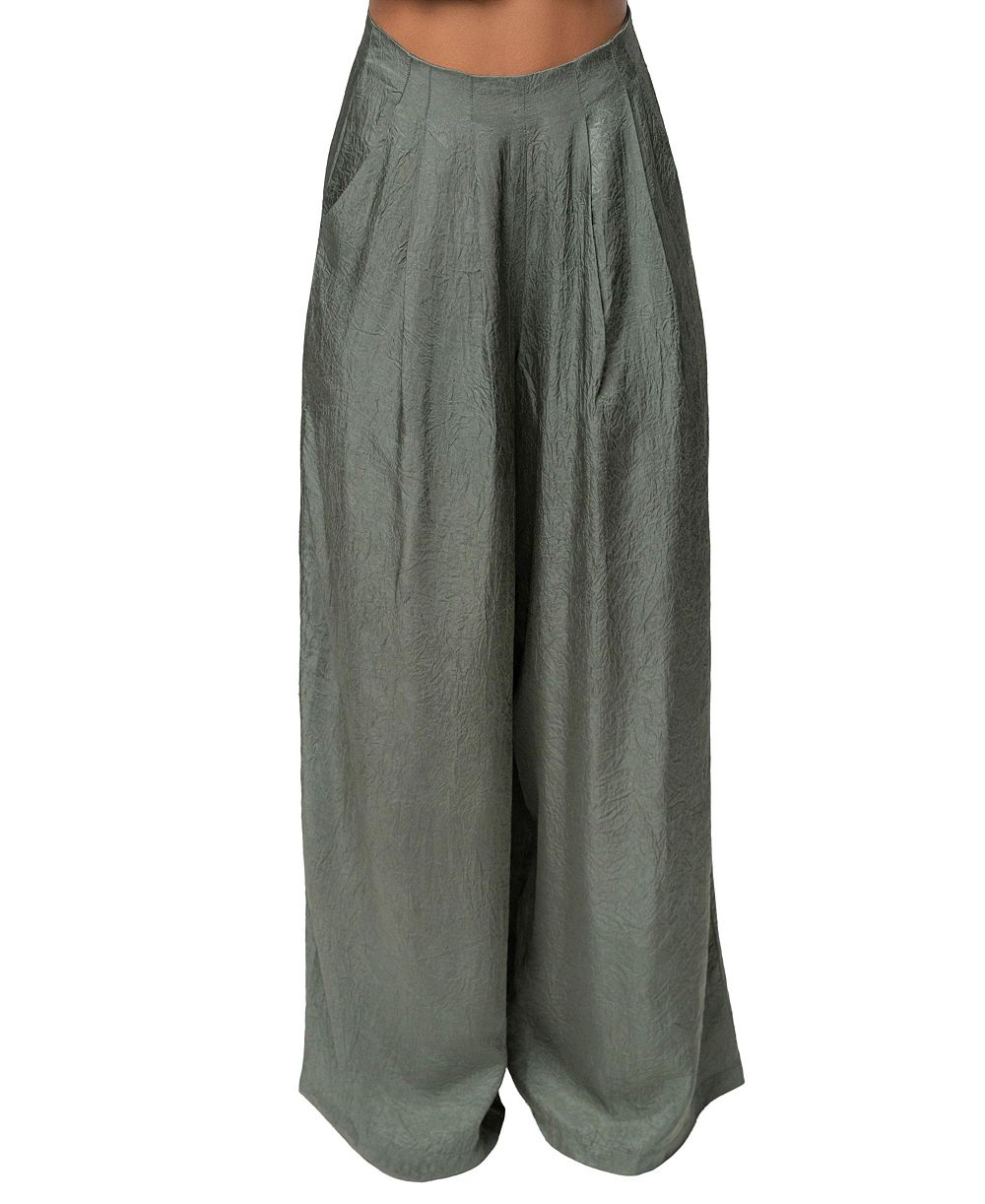 JLUXLABEL Women's Sundown High-Waisted Wide-Leg Acetate Pants