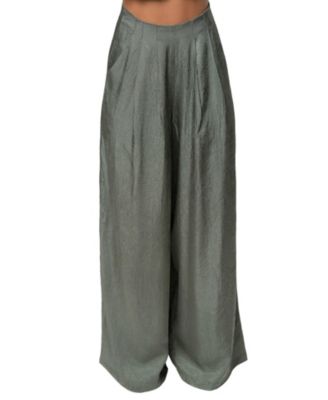JLUXLABEL Женские широкие брюки Sundown из ацетата с высокой талией