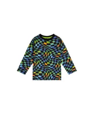 Deux par Deux Big Boys 6-12 Cotton Long Sleeve T-Shirt Checkered Print