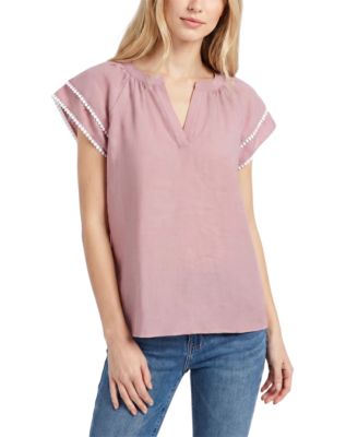 Женская блузка NY Collection Petite с V-образным вырезом и рукавами реглан, двухслойная