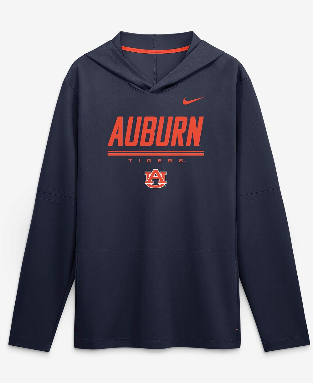 Nike Men's Navy Auburn Tigers 2026 Sideline Lightweight Dri-FIT Long Sleeve Hooded Sweatshirt