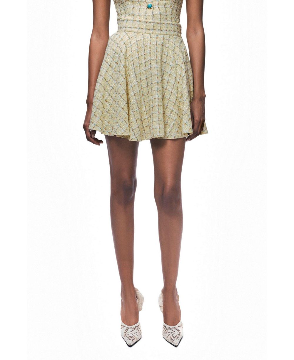NOCTURNE Women's Ruffle Tweed Mini Skirt