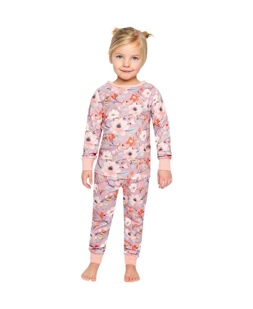 Детский комплект пижам Deux par Deux Toddler Girls(2T-5T) Cotton Two Piece Floral Print