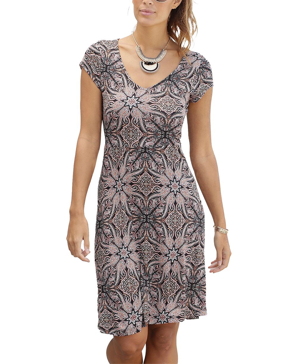 Платье LASCANA Women's Short Sleeve V-Neck
