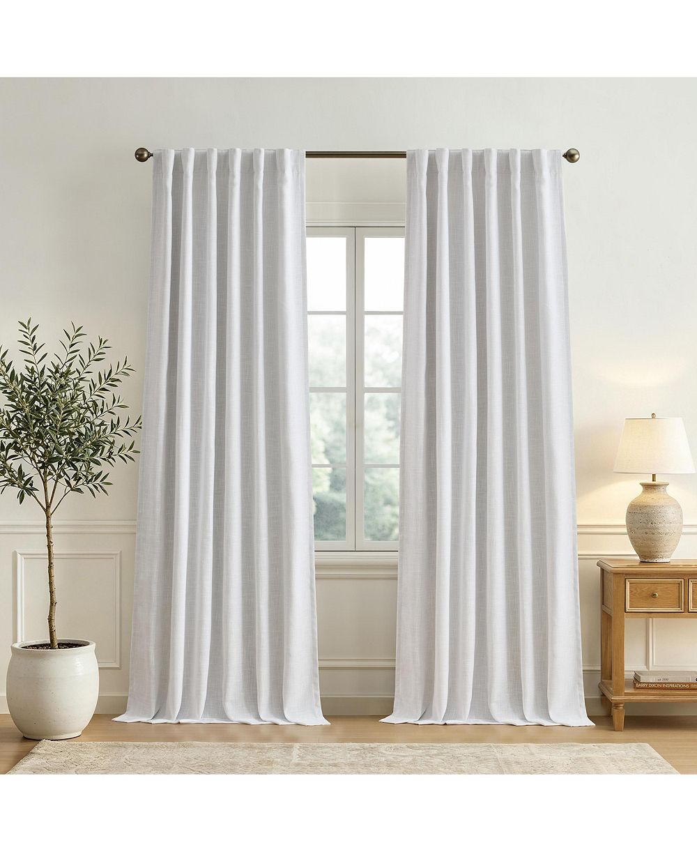 Lenox Serene Linen Blend Blackout Back Tab/Rod Pocket Window Curtain