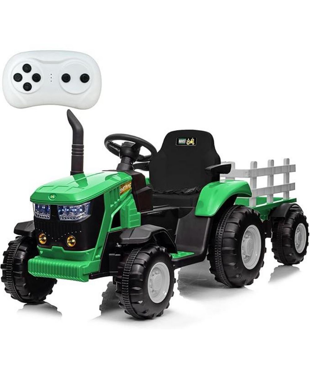 homfan Ride on Tractor 12V Battery Remote Control with Detachable Trailer, 66 lb. Capacity, Ages 3+