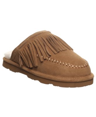 BEARPAW Women's Briony Fringe Detail Scuff Slippers