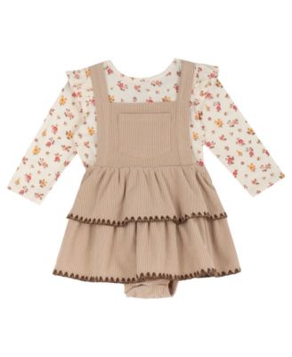 Rare Editions Baby Girls' Fall Corduroy Top and Romper, 2-Piece Set
