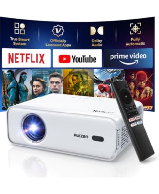 Мини умный проектор Aurzen с Netflix, автофокус и коррекция трапеции, 16W Dolby Audio