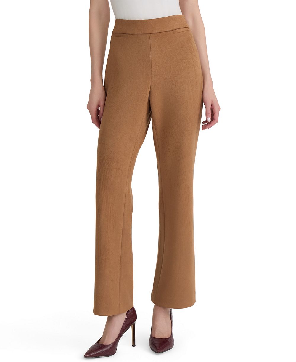 Jones New York Women's Pull-On Mid-Rise Suede Bootcut Pant