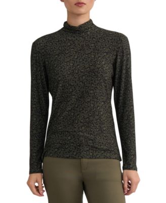 Jones New York Women's Leopard-Print Long-Sleeve Turtleneck T-Shirt