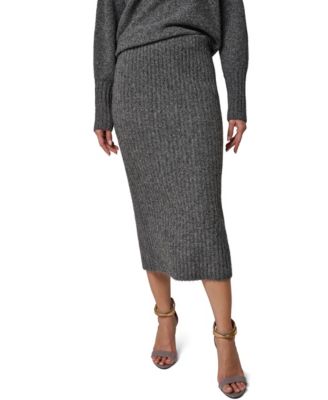 Donna Karan New York Women's Straight Sweater Pull-On High-Waisted Midi Skirt