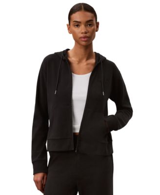 Calvin Klein Performance Women's Loose-Fit Icon Sport Waffle Full-Zip Hoodie