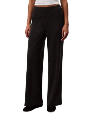 Calvin Klein Performance Women's Pull-On Waffle-Knit Relaxed-Fit Straight-Leg Pants