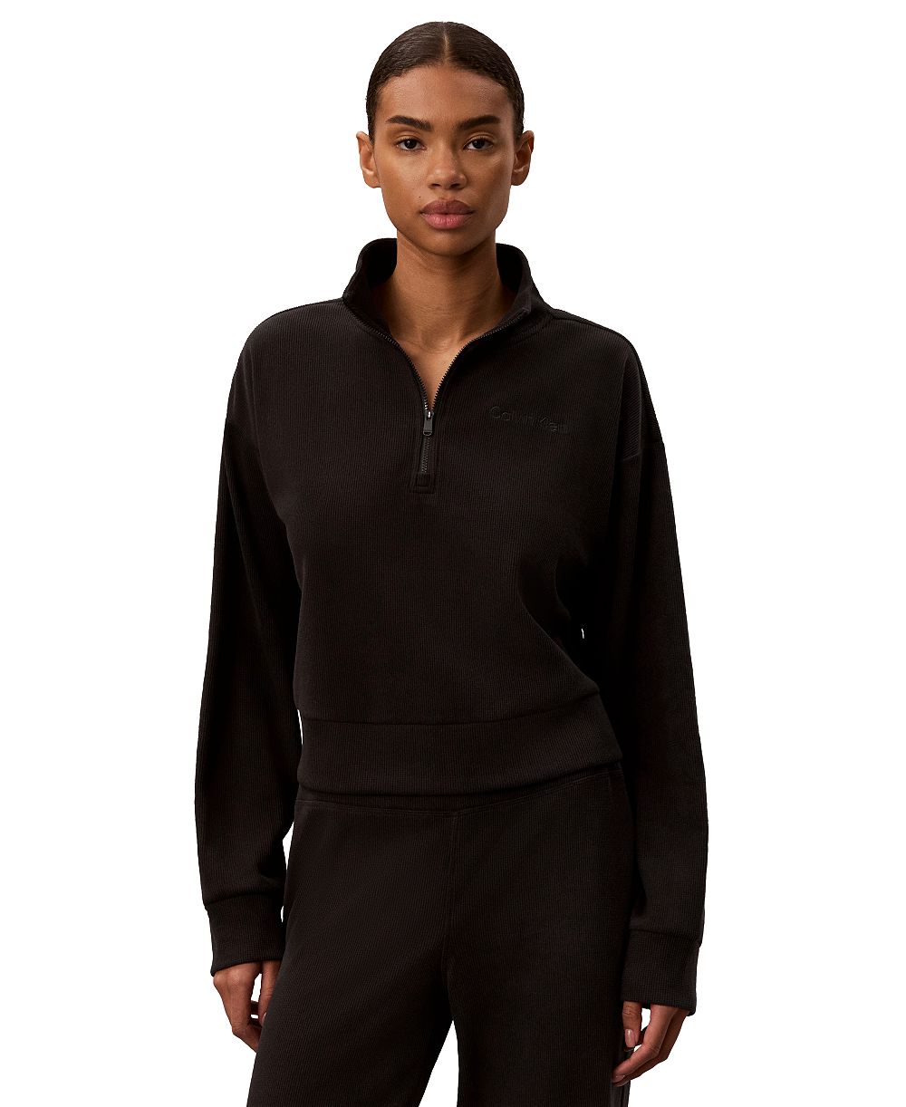 Женский потайной свитер Calvin Klein Performance Icon Sport с quarter-zip и вафельной вязкой