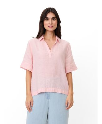 Masai Copenhagen Women's Mabrevia Relaxed Collared V-Neck Linen Shirt