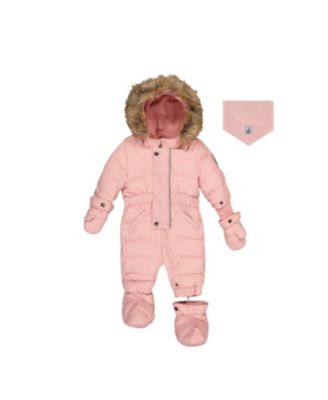 Детская комбинезон Deux par Deux Baby Girl Pale Dusty Puffy Snowsuit с съемными варежками и сапожками