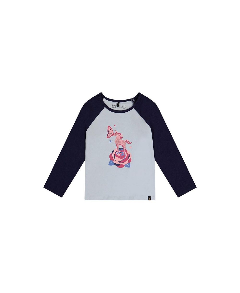 Детский хлопковый футболк Raglan Deux par Deux для девочек (2T - 5T)