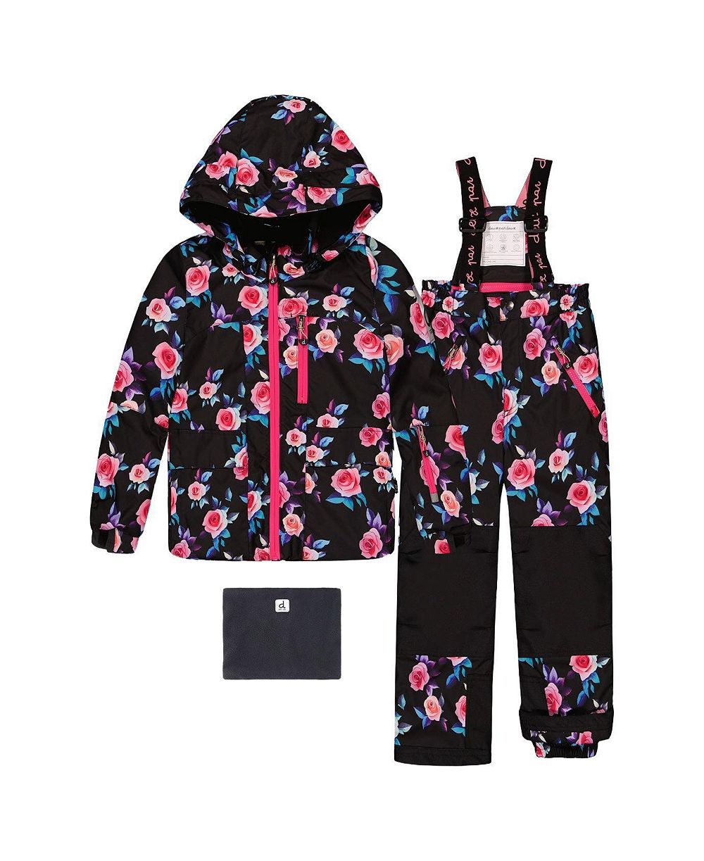 Deux par Deux Toddler Girls (2T-5T) Two Piece Play Snowsuit Rose Print