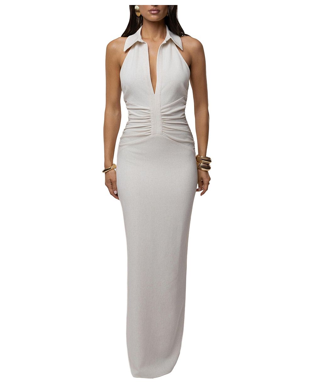 JLUXLABEL Wlomen's Natural Form Halter Maxi Dress
