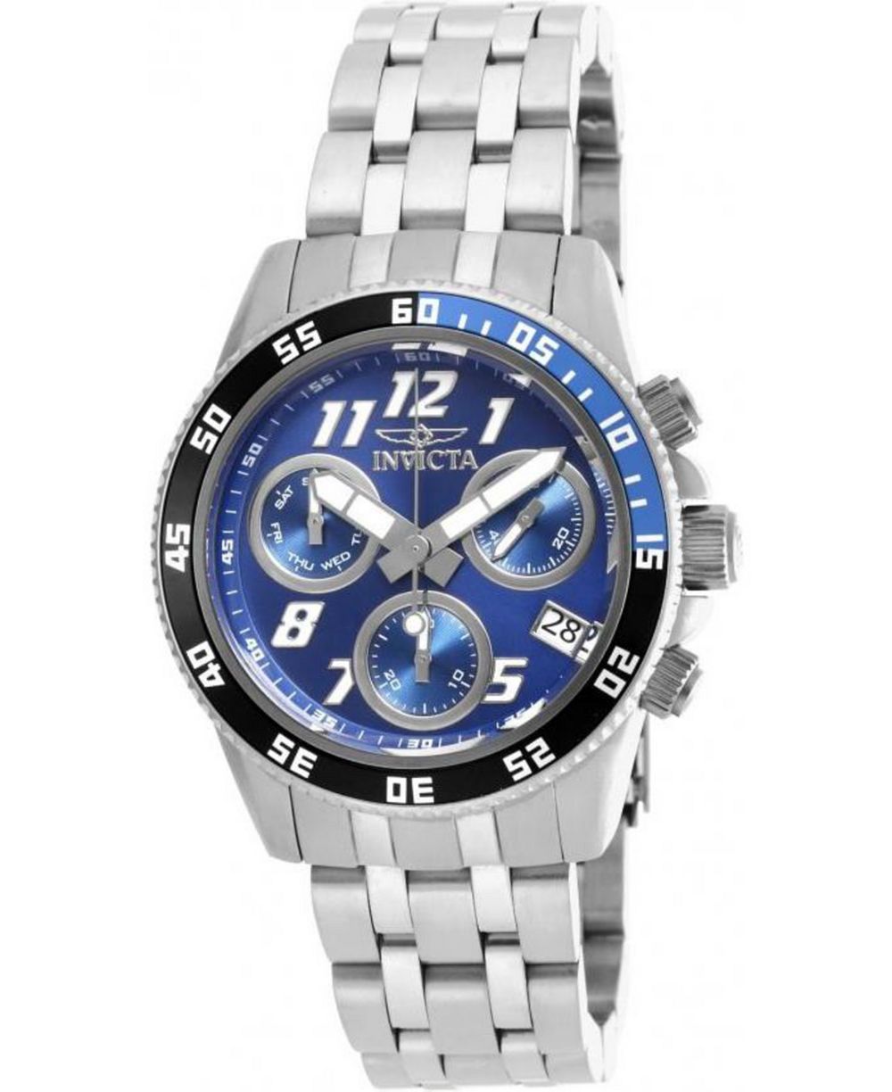 Мужские часы Invicta 19184 Pro Diver Quartz Chronograph с синим металлическим циферблатом