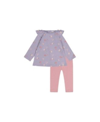 Deux par Deux Baby Girl ( 3M to 24 M ) Cotton Tunic and Legging Set Hedgehog Print