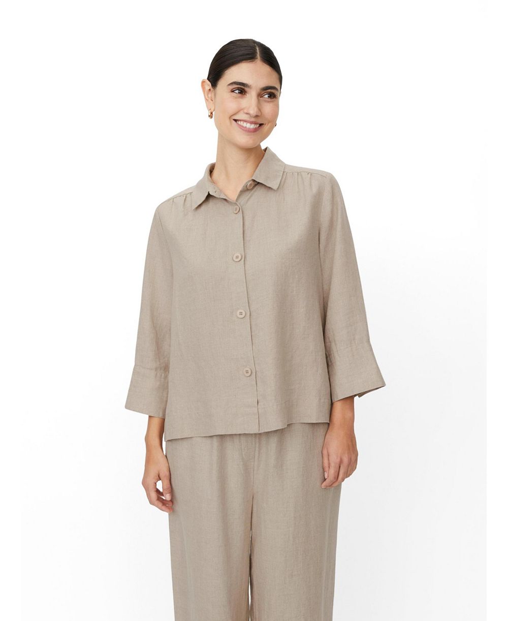 Masai Copenhagen Women's Midakai 3/4-Sleeve Linen Button-Up Shirt