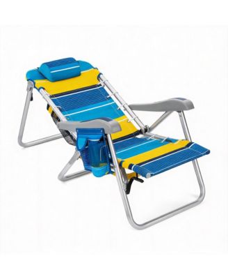 AOFAR Cooler+ Folding Beach Chair 5-Position Towel Bar XL Pouch Cup Phone Holder