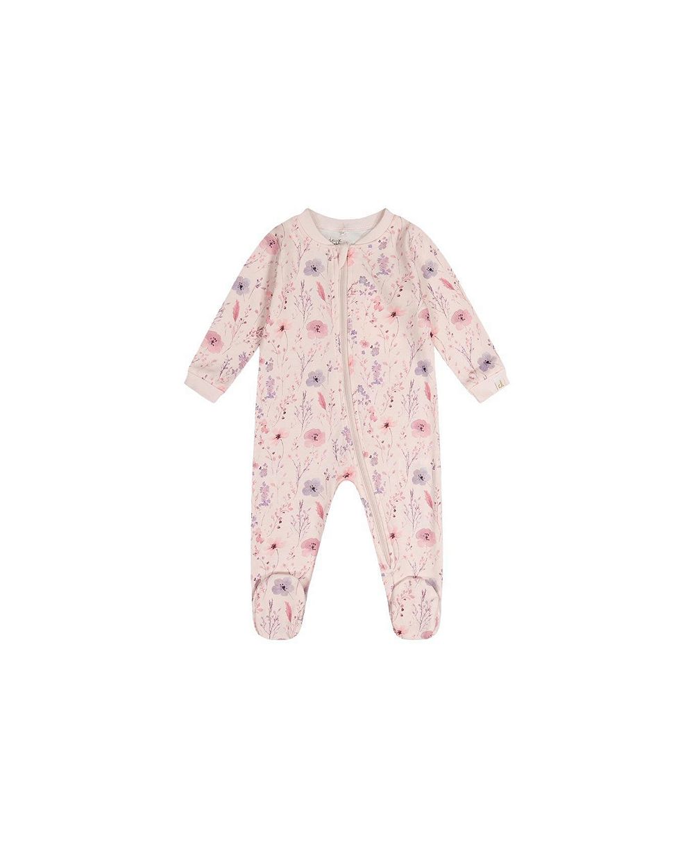 Deux par Deux детский комбинезон в цветочек из хлопка (3M-24M)