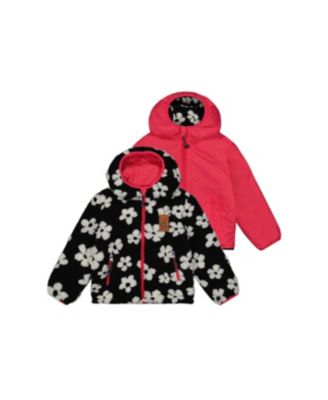Deux par Deux Big Girls Reversible Mid-Season Jacket Printed Flowers
