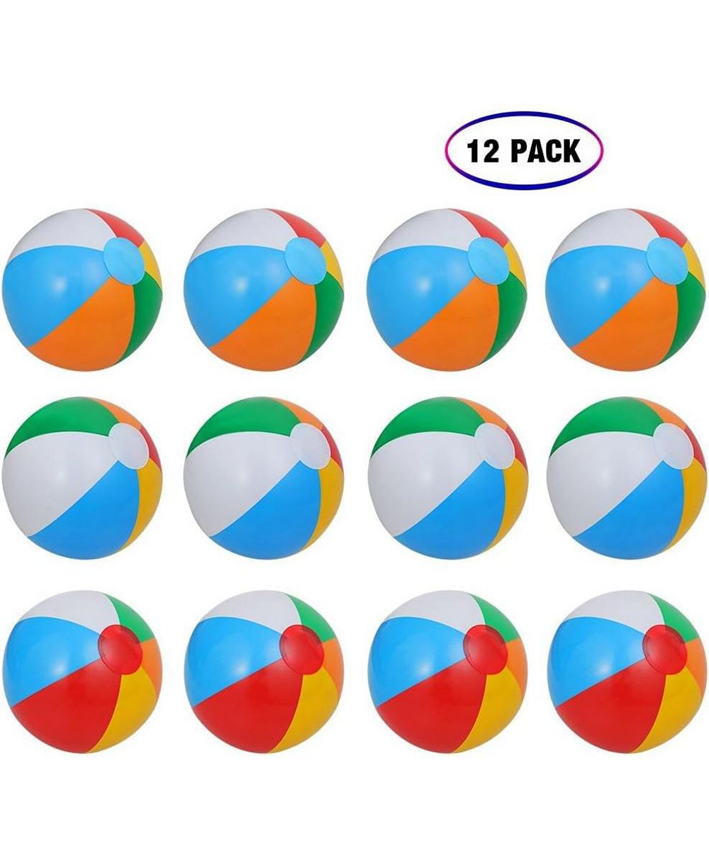 Надувной пляжный мяч homfan радужный, 10", multicolor, комплект 12 шт