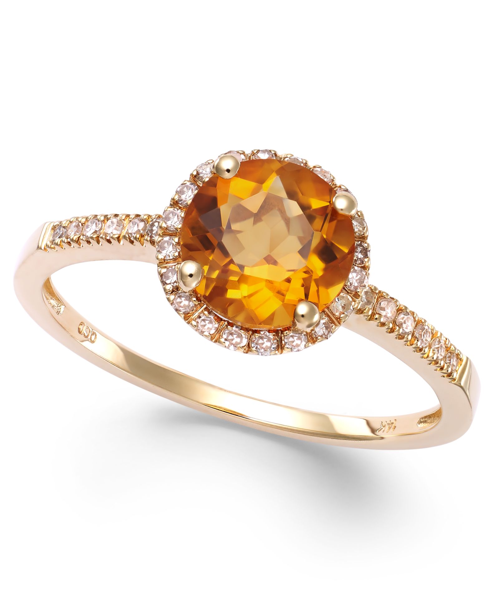 Peridot (1-1/3 ct. t.w.) and Diamond (1/8 ct. t.w.) Ring in 14k Gold