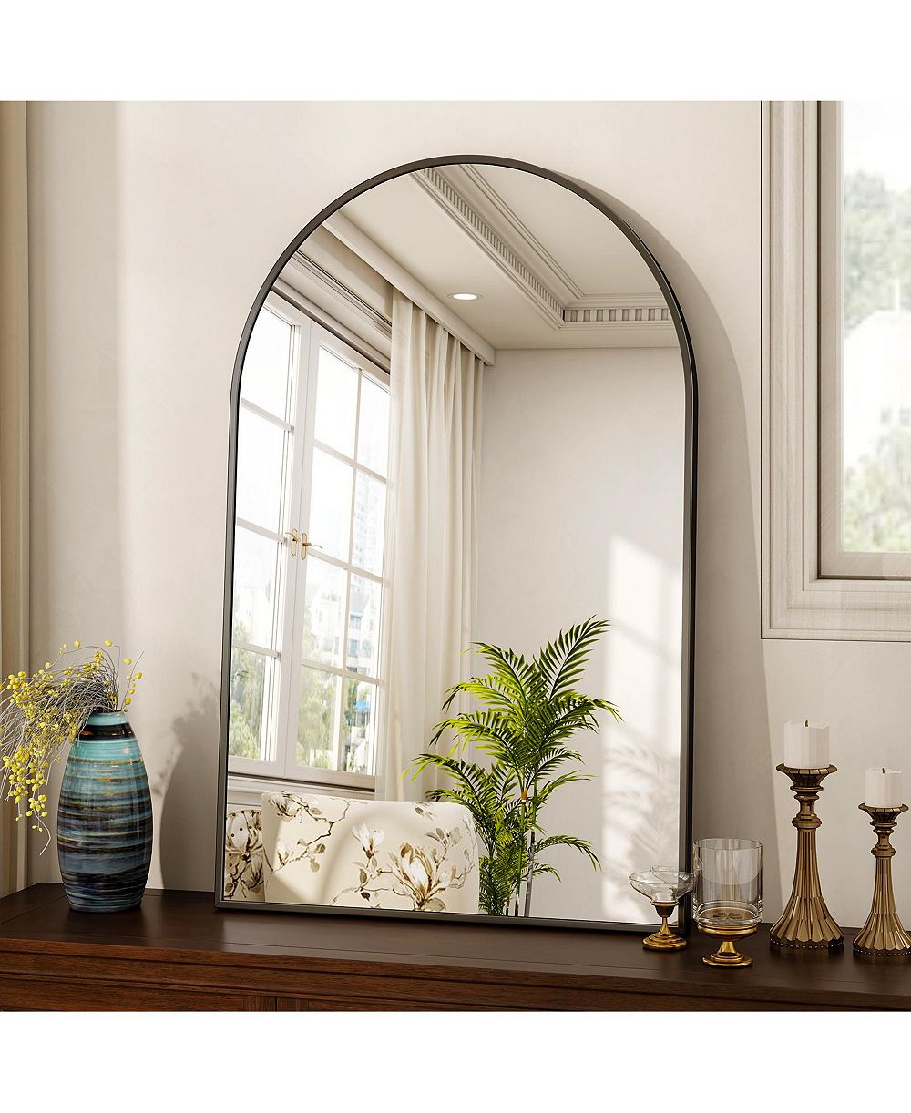 Зеркало для ванной KOONMI Arched, алюминиевая рама