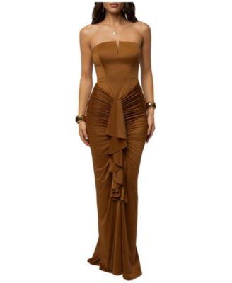 JLUXLABEL Женский Isabella Strapless Ruched Maxi Gown