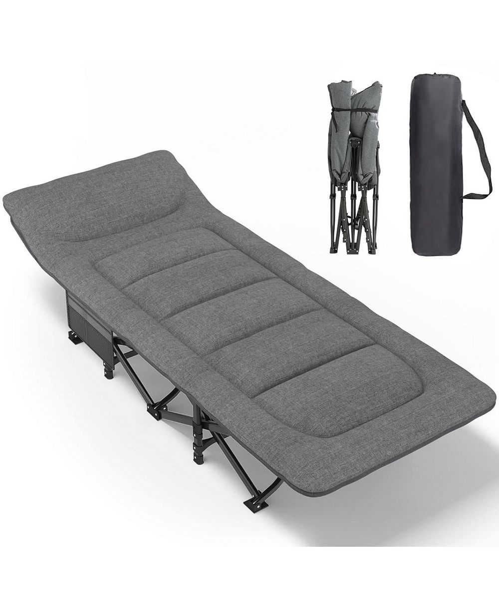 AOFAR Camping Cot Portable Folding Bed with Cushion Tent Carry Bag