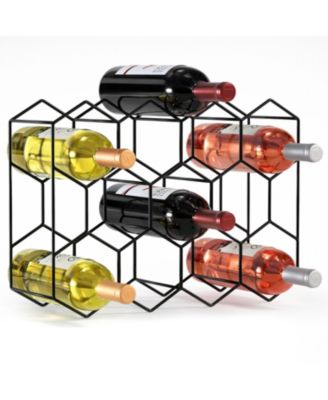 Sorbus Stackable 14 Bottle Honeycomb Design Metal Wine Rack - Cabinet, Pantry, Bar and More