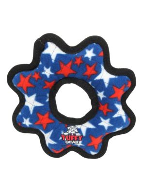 Tuffy Medium Gear Ring Star,  Plush Squeaky Dog Toy