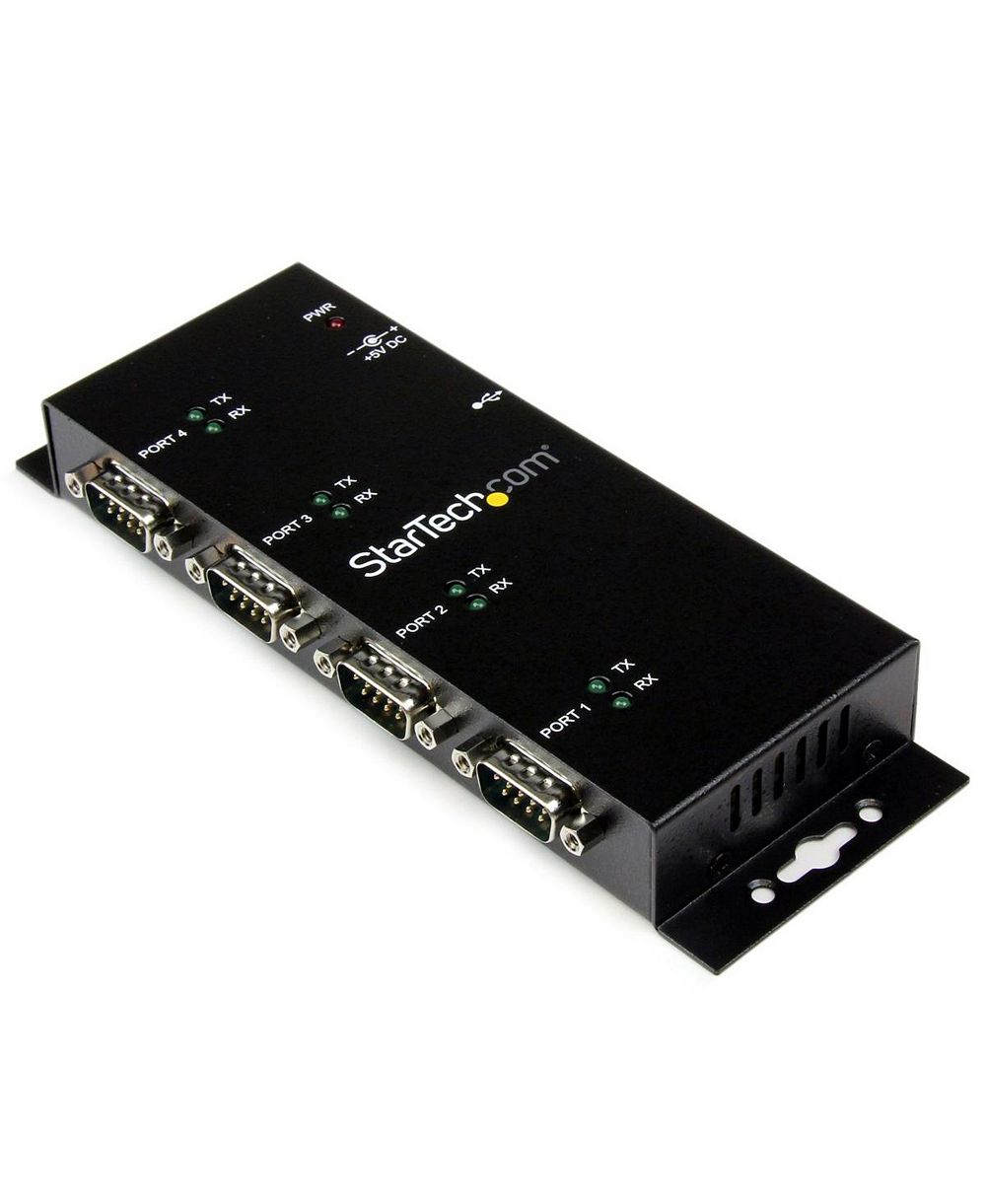 StarTech.com ICUSB2324I 4-Port USB to RS232 Serial Wall-Mountable Adapter for Windows/Mac/Linux