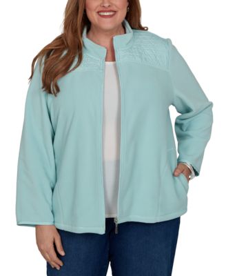 Alfred Dunner Plus Size Quilted Zip-Front Knit Jacket