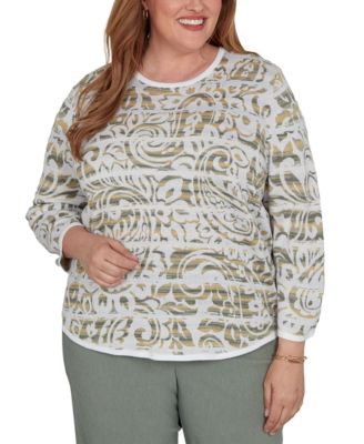 Свитер Alfred Dunner Plus Size Provence 3/4-Sleeve