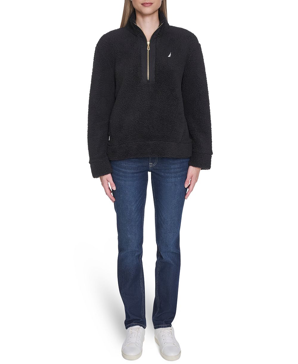 Nautica Women's Sherpa Quarter-Zip Jacket