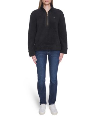 Nautica Women's Sherpa Quarter-Zip Jacket