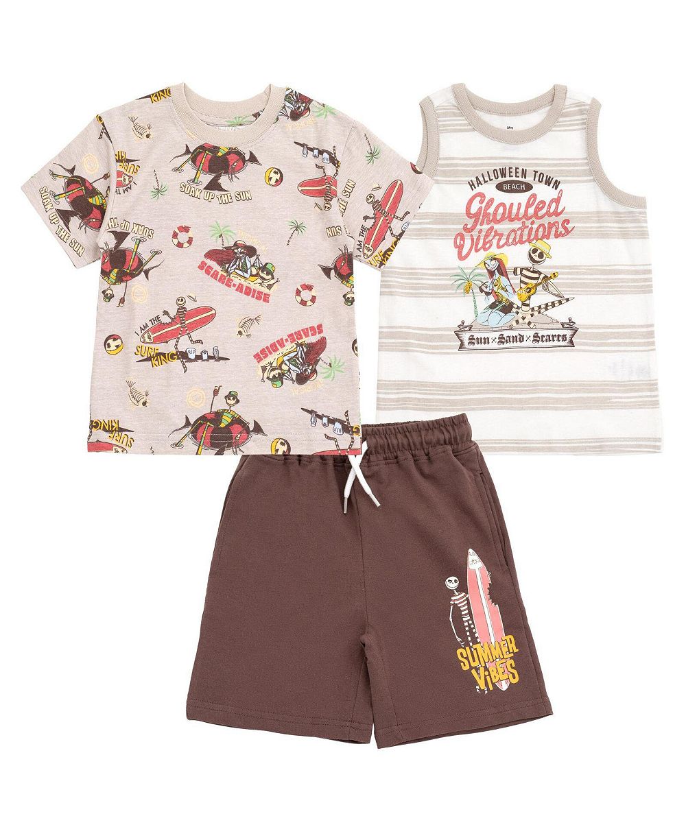Nightmare Before Christmas Toddler Boys 3-Piece Tee Tank and Shorts Set