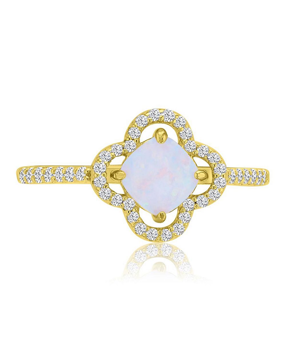 Модное кольцо Macy's с опалом и позолотой 14k