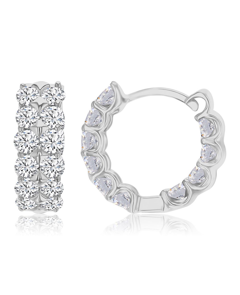Серьги Colosseum 14k Gold-Plated Two Row Huggie